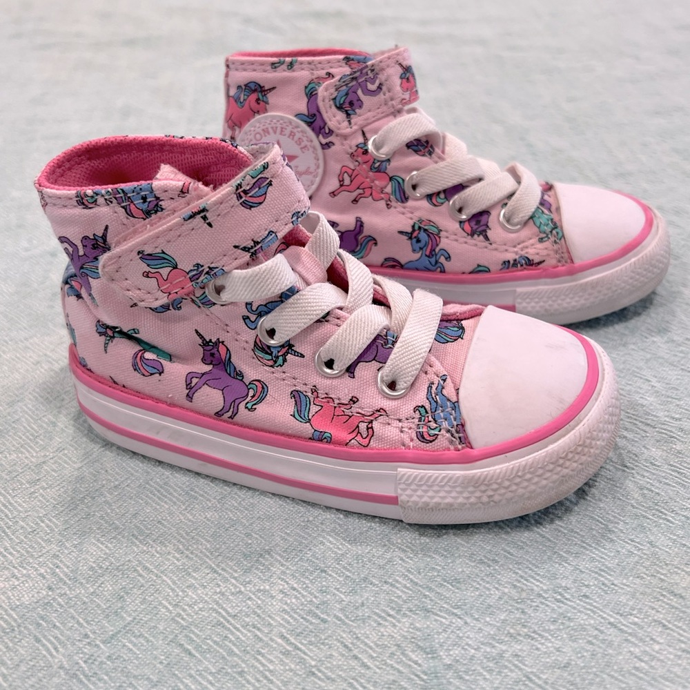 Toddler Pink Unicorn Converse High Top Sneakers